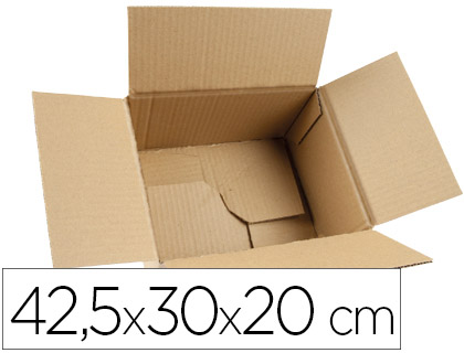 Caja embalaje Q-Connect cartón 3 mm. 425x300x200mm. fondo automatico